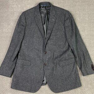 Brooks Brothers Fitzgerald Herringbone Tweed Blazer Men's 48L Gray Lambswool